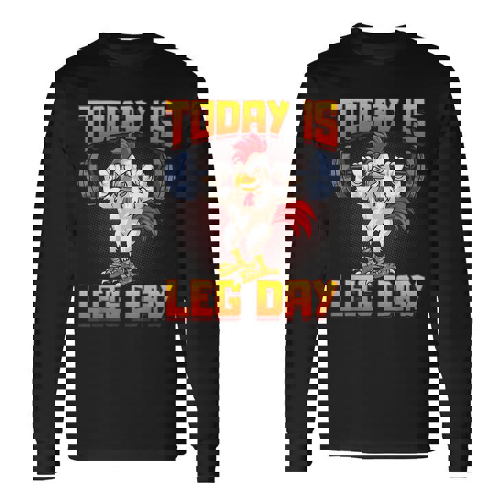 ファニーレッグデイチキンレッグスクワットジム 長袖Tシャツ