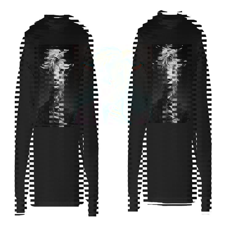 ファンタジー かわいい 白 ヤギ スーツ 長袖Tシャツ