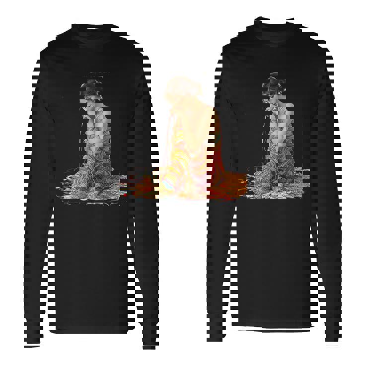 ファンタジー織りラップ糸 長袖Tシャツ