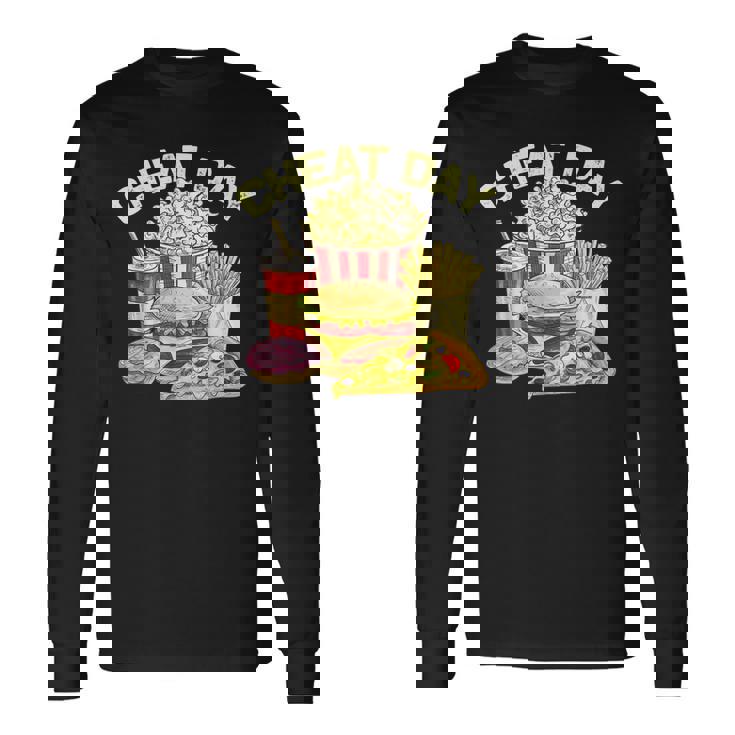 ファーストフード バーガー ピザ ドーナツ フィットネス ギフト スガロの日 長袖Tシャツ