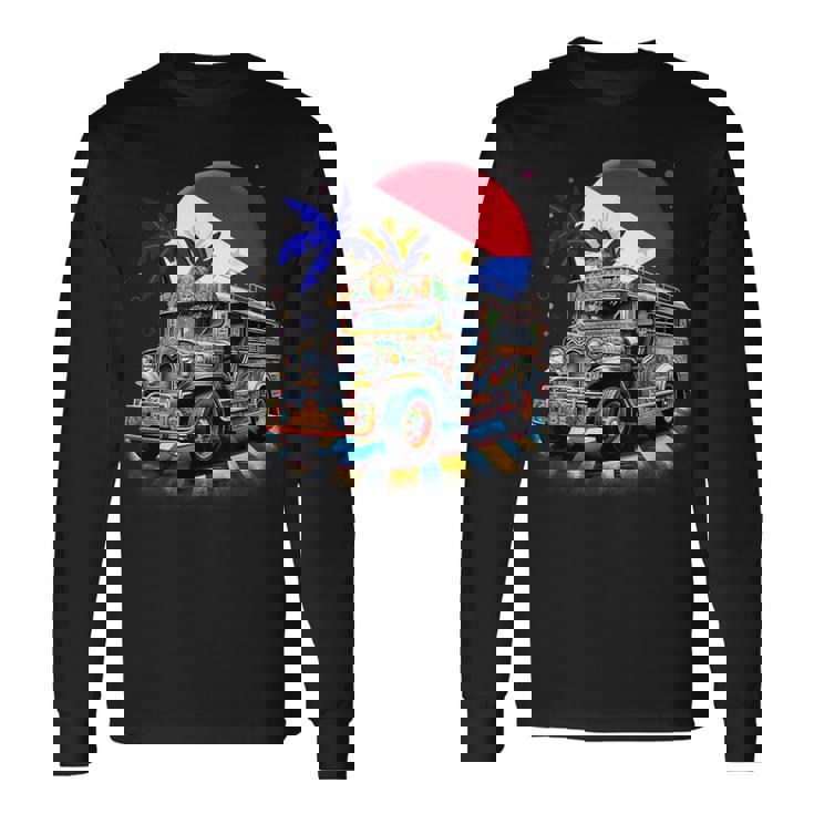 フィリピン 国旗 誇り フィリピン フィリピン ジープニー 長袖Tシャツ