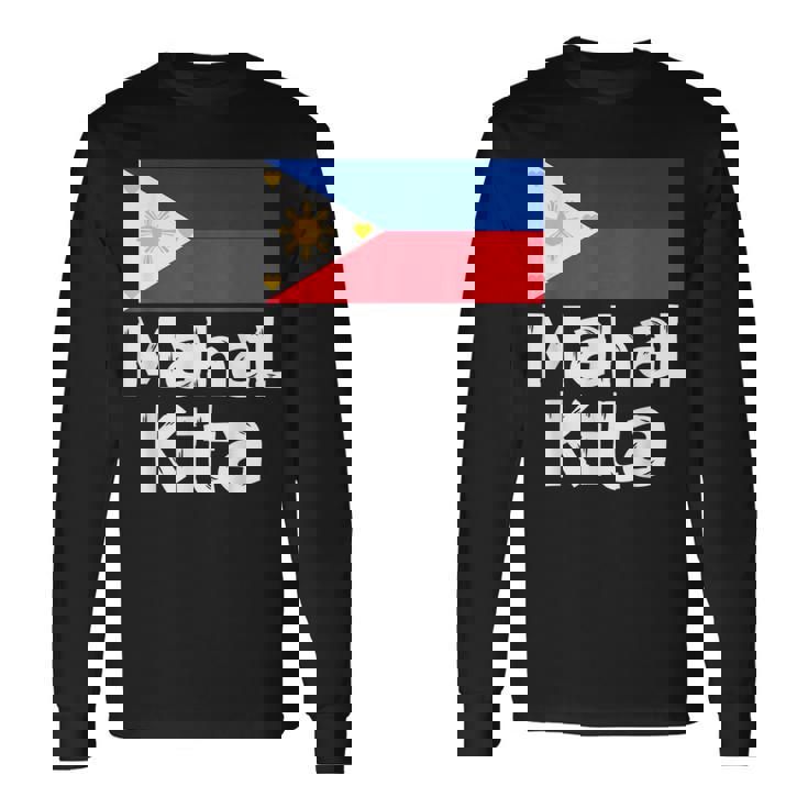 フィリピン国旗 Mahal Kita I Love You タガログ語 ピノイ フィリピン語 長袖Tシャツ ギフトのアイデア