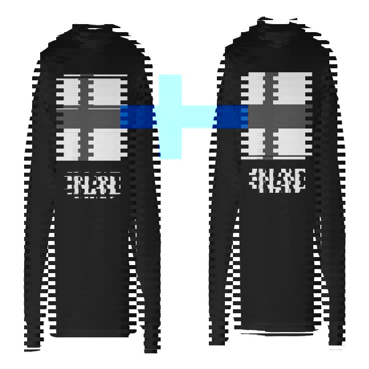 フィンランドの国旗 長袖Tシャツ