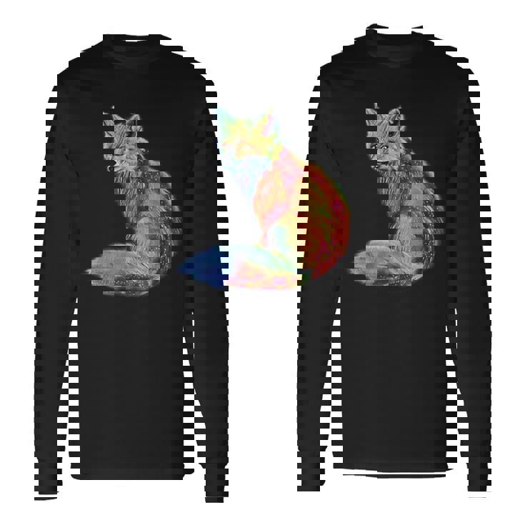 フォックス 賢いキツネ 森の動物たち 長袖Tシャツ