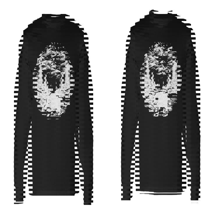 フォレストマウンテンの面白いスクオンク 星 Cryptid 内向性 長袖Tシャツ