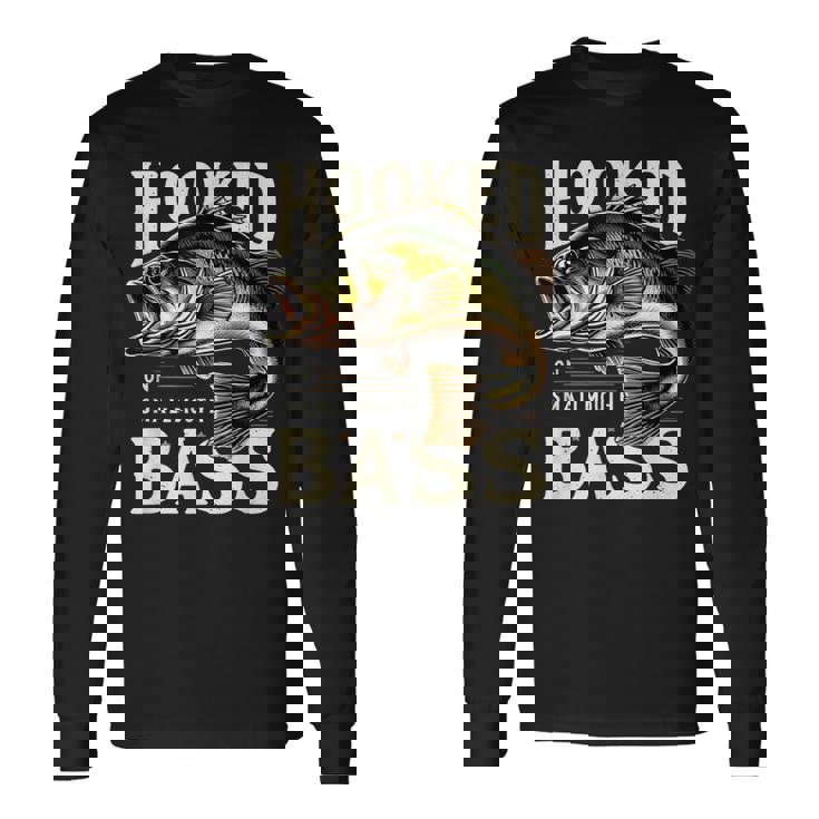 フックオンスモールマウスバスフィッシングシャツ 長袖Tシャツ