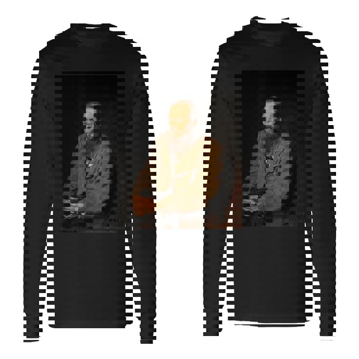 フョードル・ドストエフスキーロシアの作家の肖像画 長袖Tシャツ