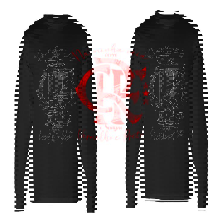 フラメンゴtシャツ赤と黒の 長袖Tシャツ