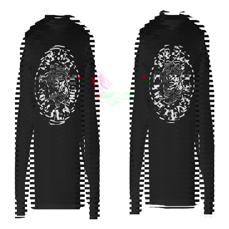 フリーガザフリーパレスチナフリーパレスチナ 長袖Tシャツ
