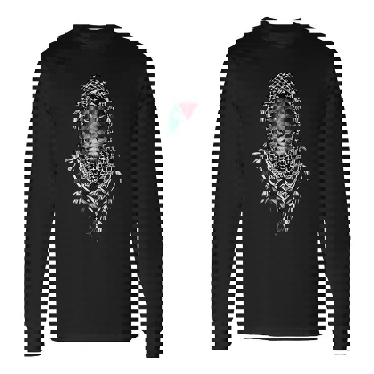 フリーパレスチナのライオン 長袖Tシャツ