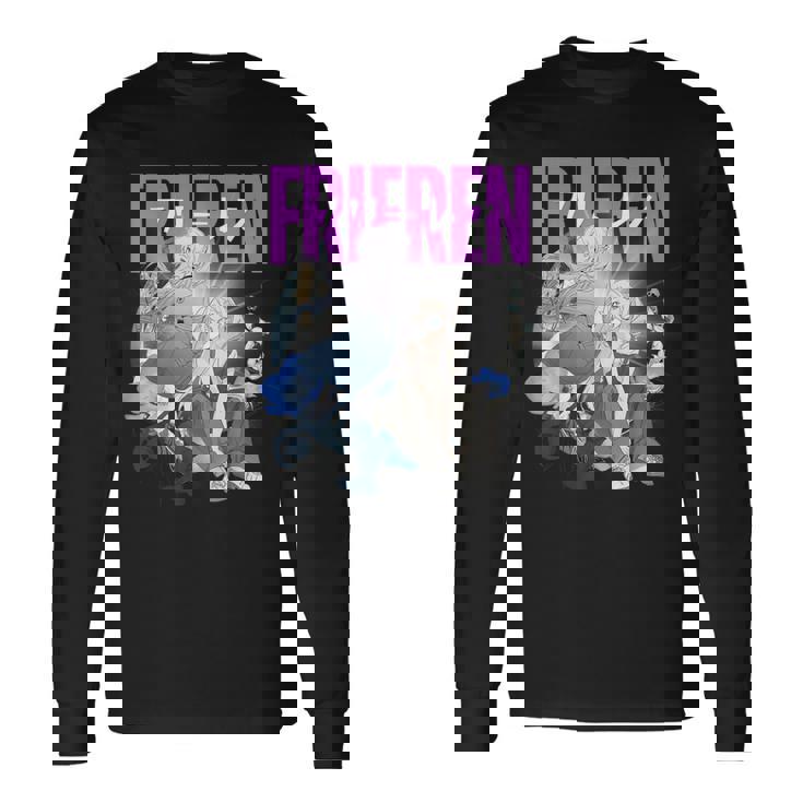 フリーレンと一緒にネモフィラの花園でくつろぐ時間。 長袖Tシャツ