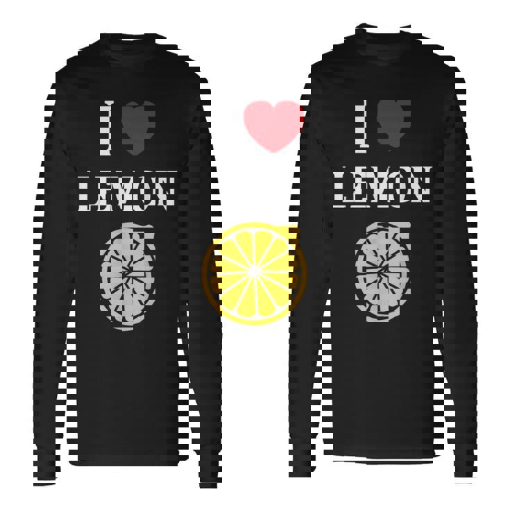 フルーツ レモン 面白いユーモア かわいい シンプル 小さなレモン I Love Lemon 長袖Tシャツ