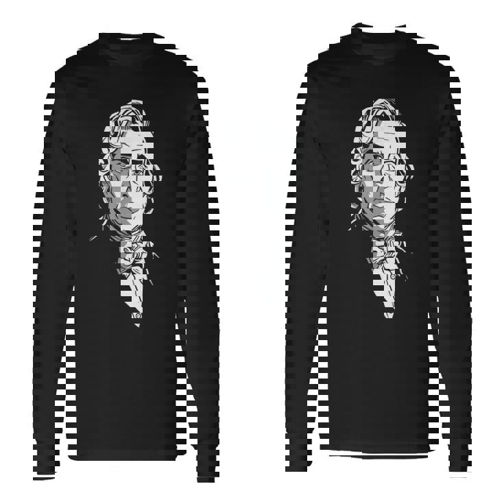 フレデリック・ショパン作曲家の肖像画 長袖Tシャツ