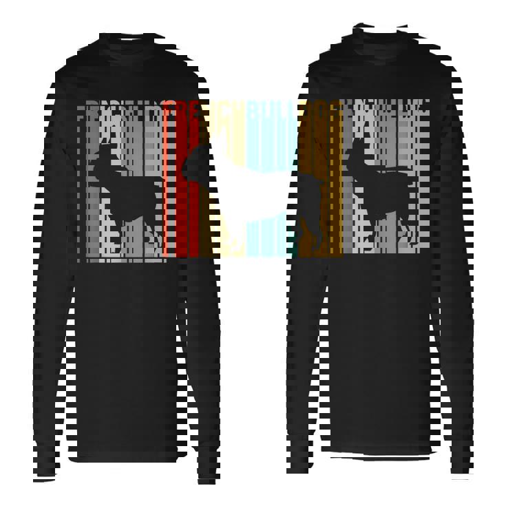 フレンチブルドッグ レトロ フレンチリー 犬 犬の飼い主 フレンチドッグ 長袖Tシャツ