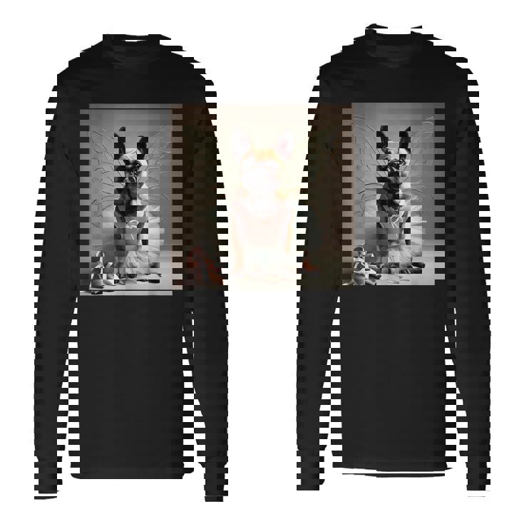 フレンチブルドッグシャツ バレリーナ バレエ愛好家 ダンサー フレンチー 長袖Tシャツ