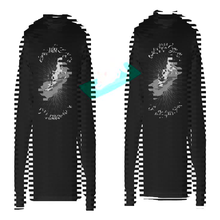 フレンチブルドッグヨガ用ヨガダウンワードドッグ 長袖Tシャツ