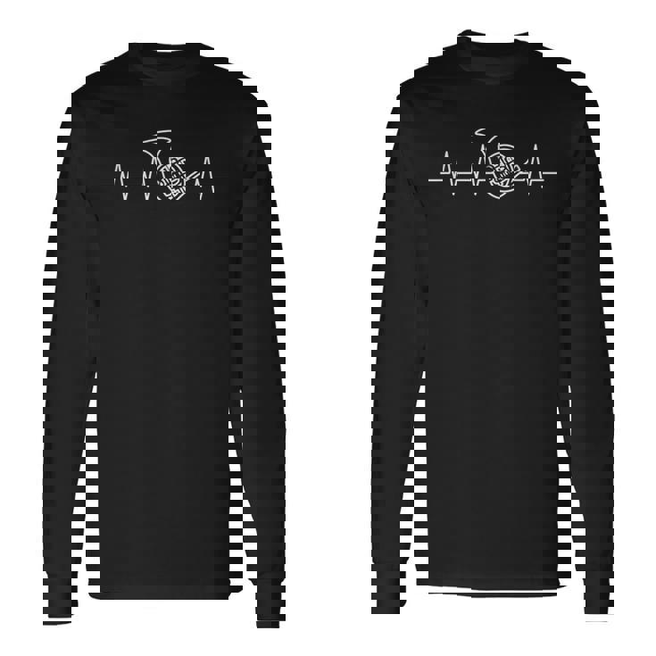 フレンチホルンハートビートホルン奏者 長袖Tシャツ ギフトのアイデア