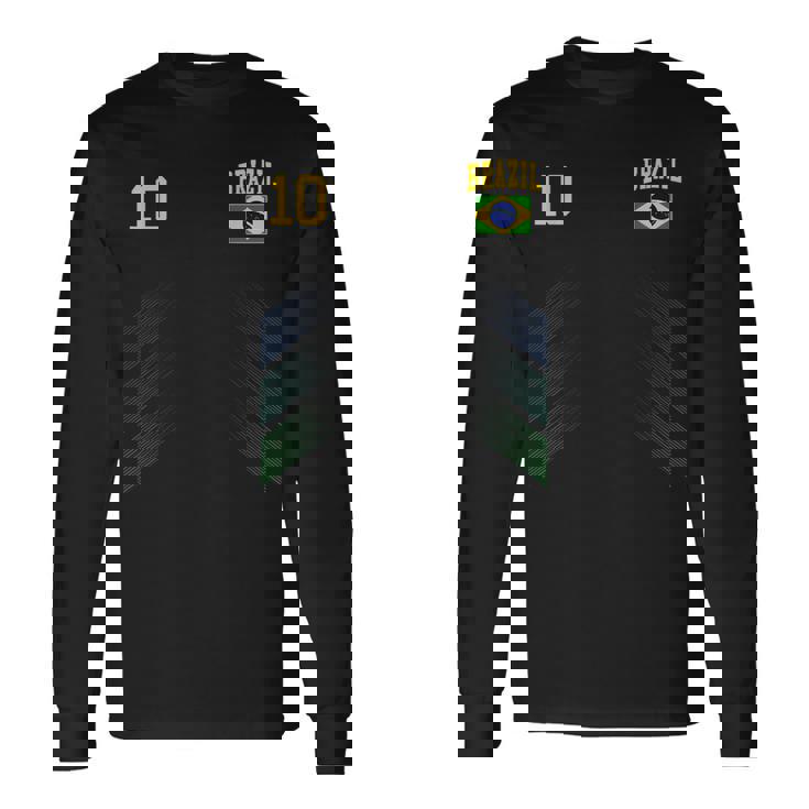 ブラジル サッカーファンジャージー ブラジル国旗 フットボール愛好家 長袖Tシャツ