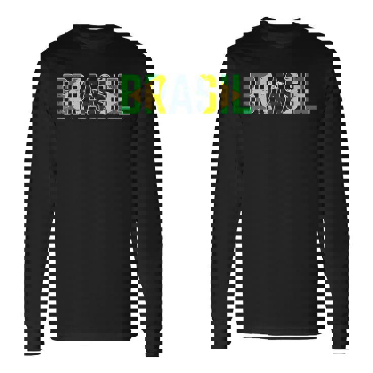 ブラジル国旗 ブラジリアンサッカーファン メンズ レディース ボーイズ ガールズ キッズ 長袖Tシャツ
