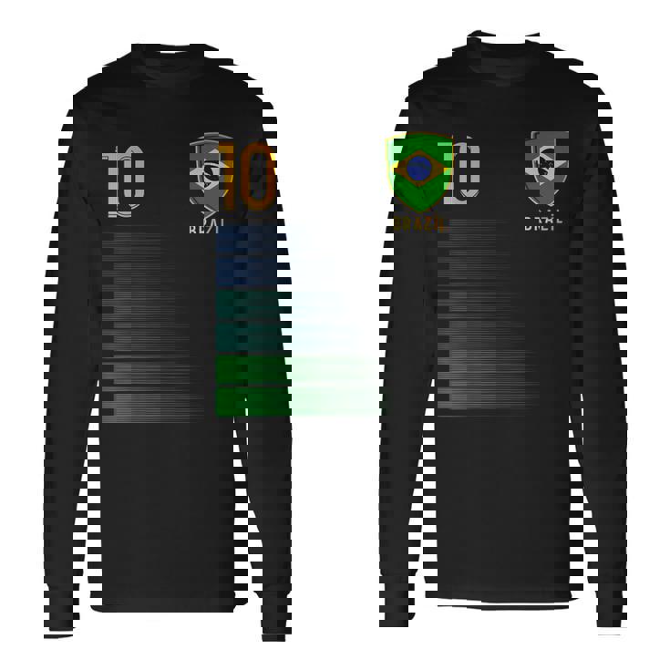 ブラジル国旗 ブラジルのプライド愛好家 長袖Tシャツ