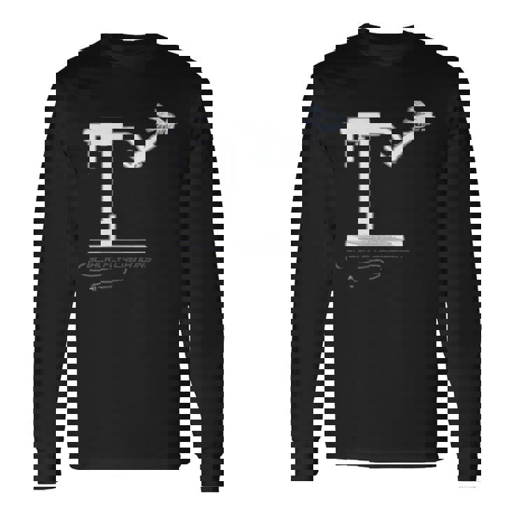 ブラックフライフロントバック コンプトンアウトタ マネーフライタイイングフィッシング 長袖Tシャツ