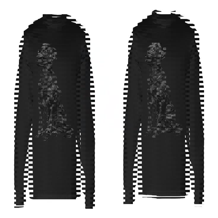 ブラックラブラドールレトリバー 長袖Tシャツ