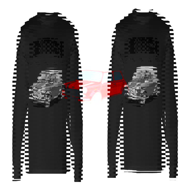 ブリティッシュクラシックカー レッド ミニスポーツカー 長袖Tシャツ
