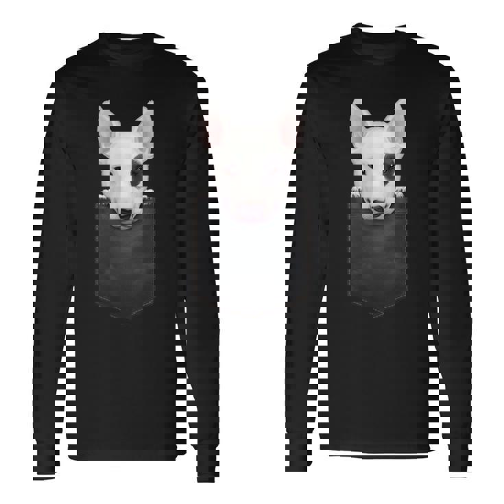 ブルテリア 胸ポケットにブラックアイパッチ付き 長袖Tシャツ