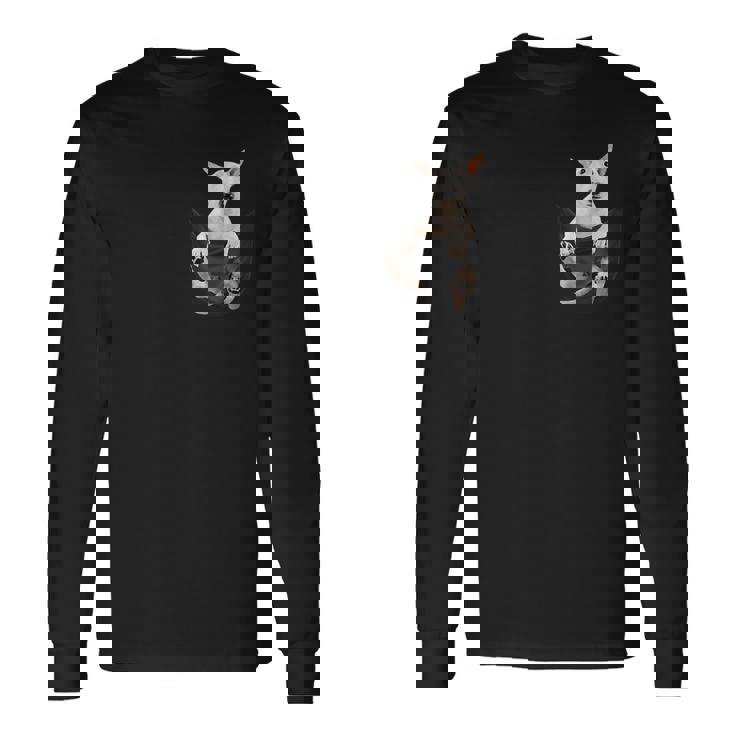 ブルテリア愛好家のためのポケットに入った面白いブルテリア 長袖Tシャツ