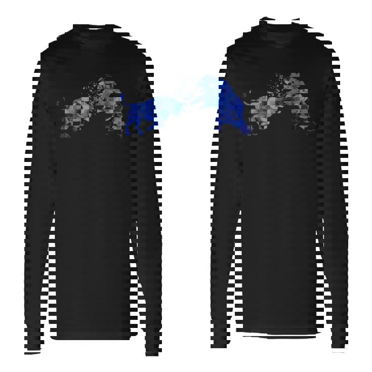 ブル対ベア株式市場投資家トレーダー 長袖Tシャツ