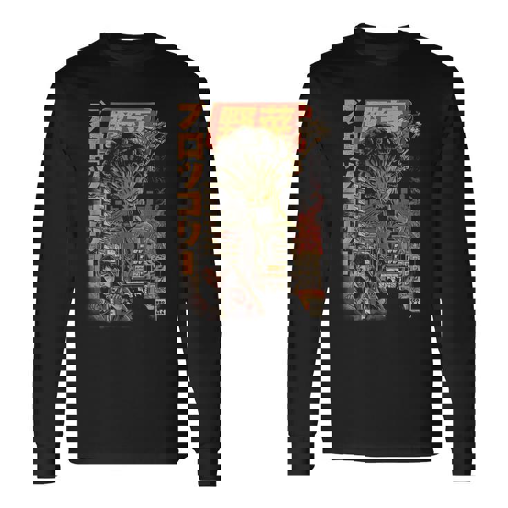 ブロッコジラ ブラックバージョン ブロッコリー 長袖Tシャツ