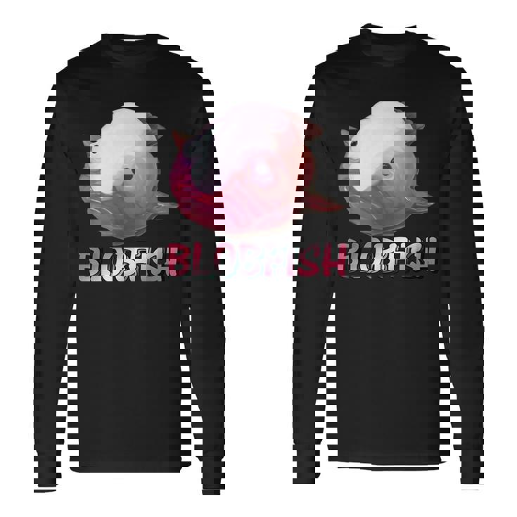 ブロブフィッシュ Blobfish 深海のおじさん 深海のアイドル ぷよぷよ おもしろい かわいい 魚 動物 きもかわ 長袖Tシャツ