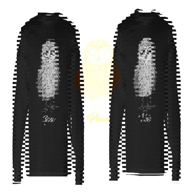 プエオ ハワイアンショートイヤーフクロウ 長袖Tシャツ