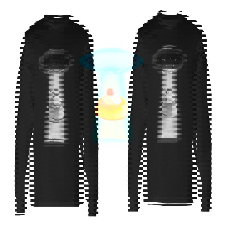 プリン Ufo 面白いtシャツ 食べ物 ダイエット 減量 メンズ おもしろ 面白い 服 オリジナル グッズ ネタ 長袖Tシャツ