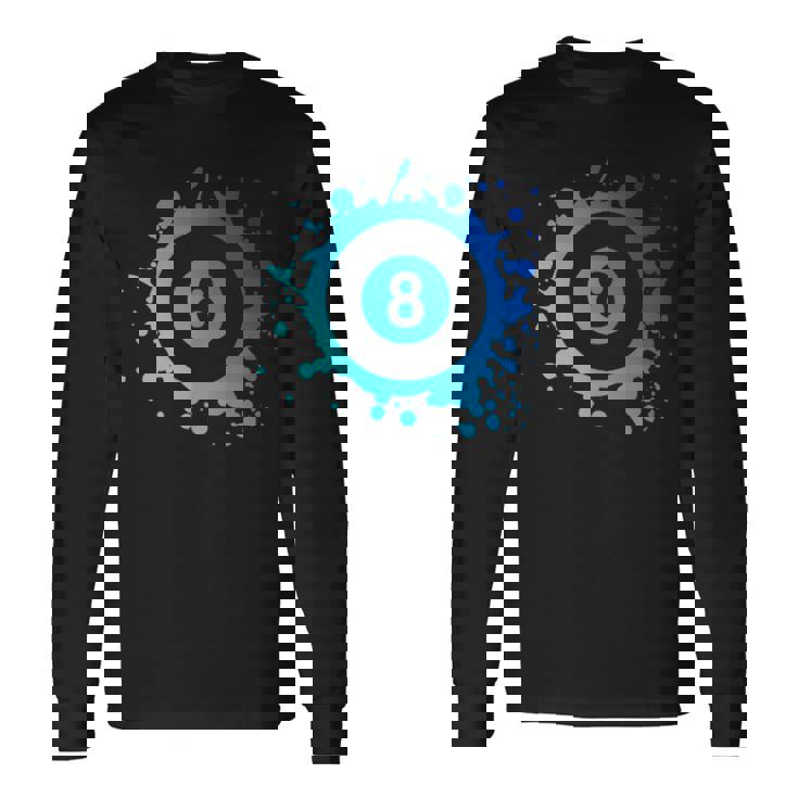 プール ビリヤード プレーヤー エイトボール シンプル プール 長袖Tシャツ