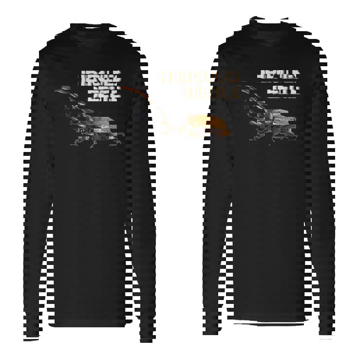 ヘラクレスカブトムシの写真 長袖Tシャツ