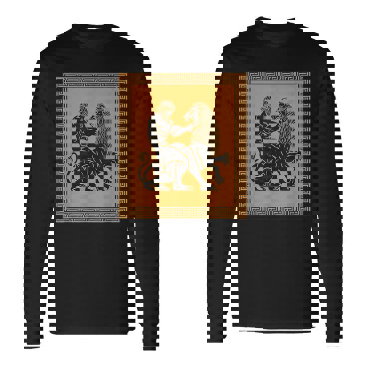 ヘラクレスライオン ギリシャ神話 古代神話 歴史アート 長袖Tシャツ