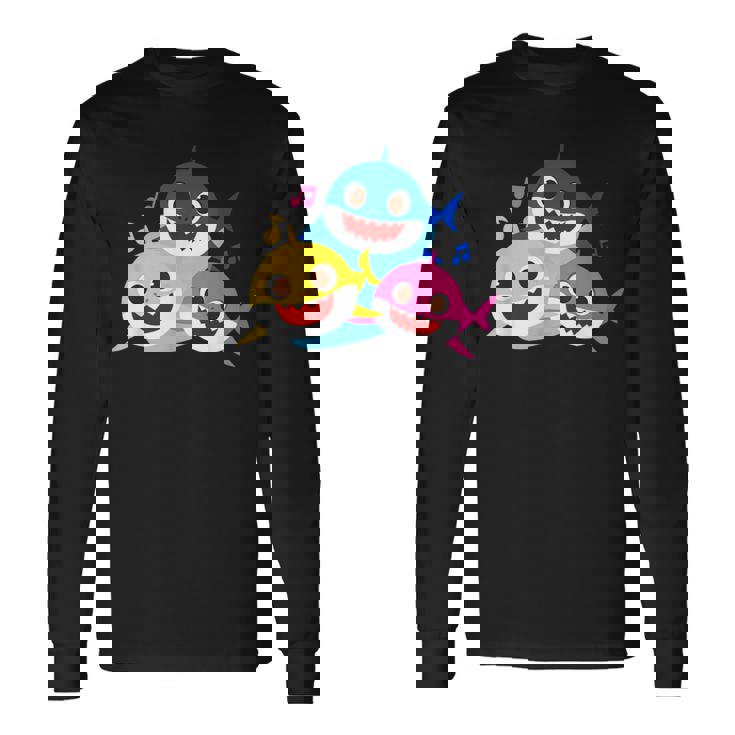 ベイビーシャーク・パパとママとサメなぞく・プレゼント・キッズ・メンズ・ウーマン家族系 長袖Tシャツ