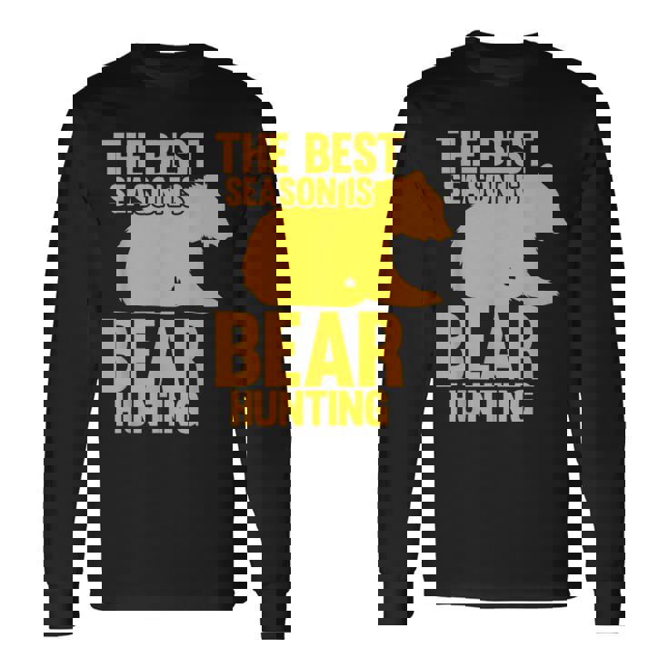 ベストシーズンはクマ狩りハンター 長袖Tシャツ