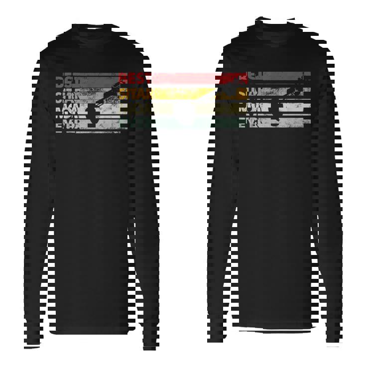 ベスト・マム・エバー-マザー・ヴィンテージ・シタール 長袖Tシャツ