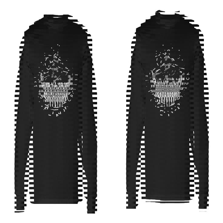 ベンド オレゴン 山と森 シンプル ミニマルデザイン 長袖Tシャツ ギフトのアイデア