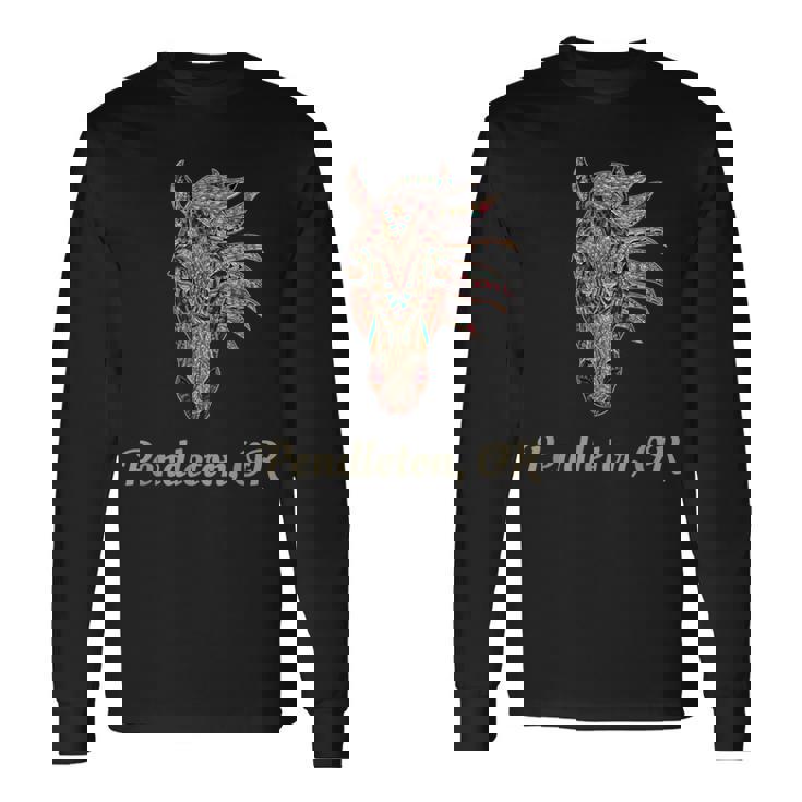 ペンドルトン オレゴン幾何学 部族のカントリーアート 長袖Tシャツ