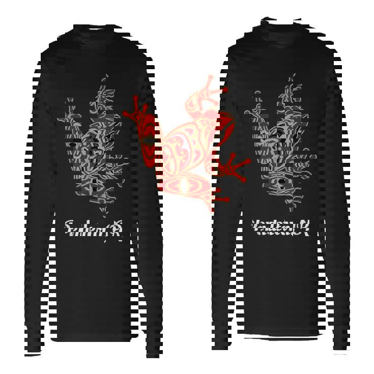 ペンドルトン、またはレッドブラックフロッグ ネイティブアメリカン パシフィックnw 長袖Tシャツ