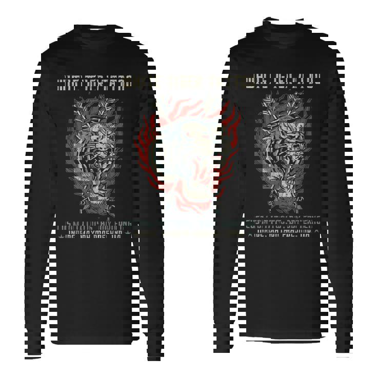 ホワイトタイガータトゥースタジオ、オールドスクール、インドール、インド 長袖Tシャツ