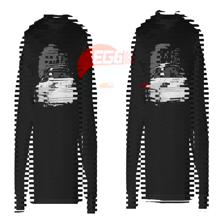 ホワイトハッチシビック Eg6-クラシック Jdm 長袖Tシャツ