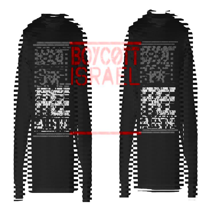 ボイコット イスラエル自由 パレスチナ 長袖Tシャツ