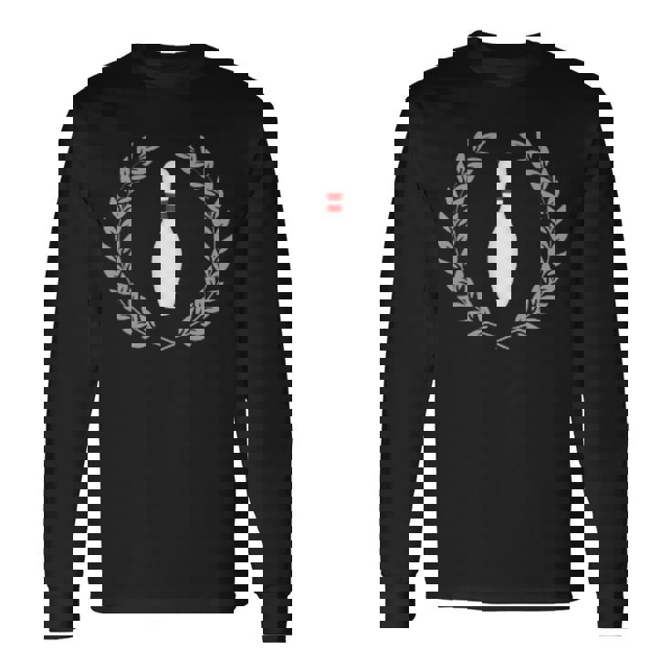 ボウリング大会 ピン グレー 長袖Tシャツ