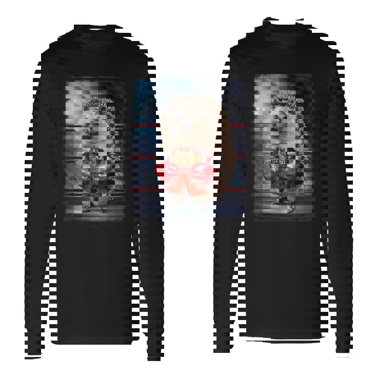 ボクシングチャンピオン ハリネズミファイター 長袖Tシャツ