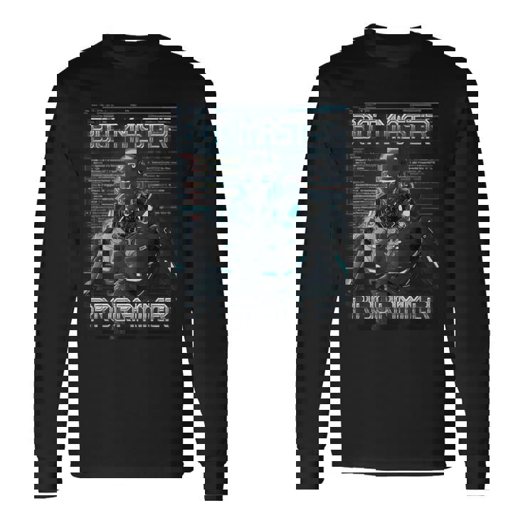 ボットマスタープログラマーaiロボット 長袖Tシャツ