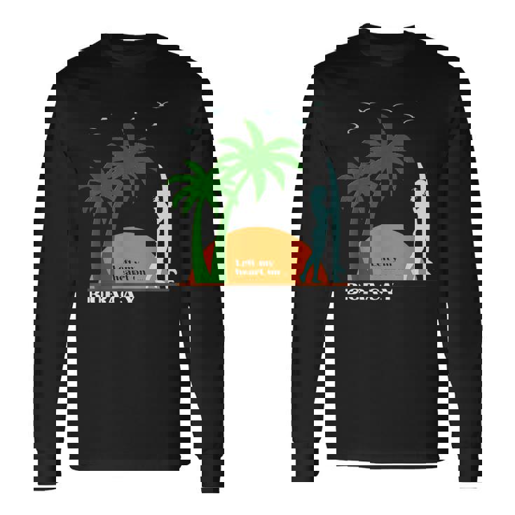 ボラカイ島 ヤシの木 サーフボード 日没 フィリピン ビーチ サーファーガール 東南アジア 島 贈り物 海 お土産 セブ 長袖Tシャツ